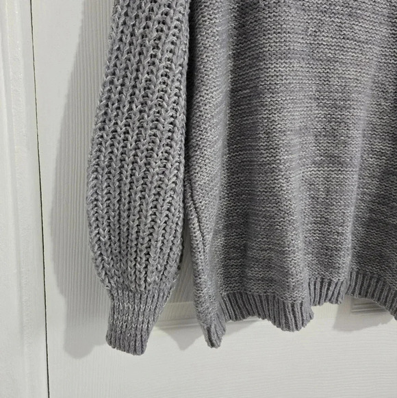 SO Goods For Life Knitted Sweater Gray Women's Medium Fall Winter Warm Boho - Picture 7 of 13
